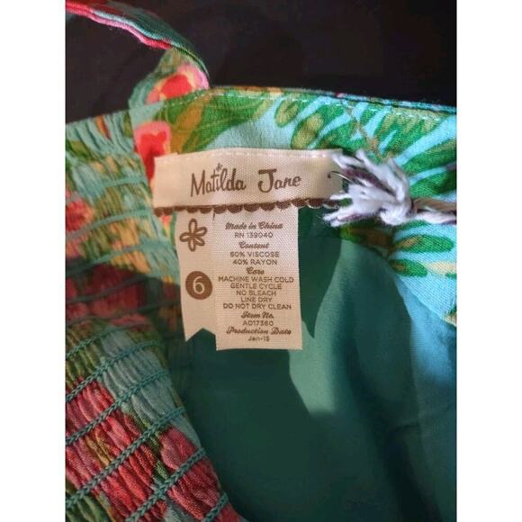 Matilda Jane Floral Dress Size 6 Hello Lovely by the Bay Blue Pinup Babydoll NEW - Picture 9 of 10